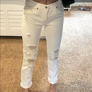 White LowRise Boyfriend Jeans